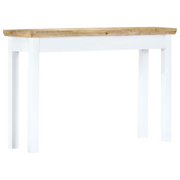 vidaXL Console Table White and Brown 43.3"x13.7"x29.5" Solid Mango Wood - Image 4