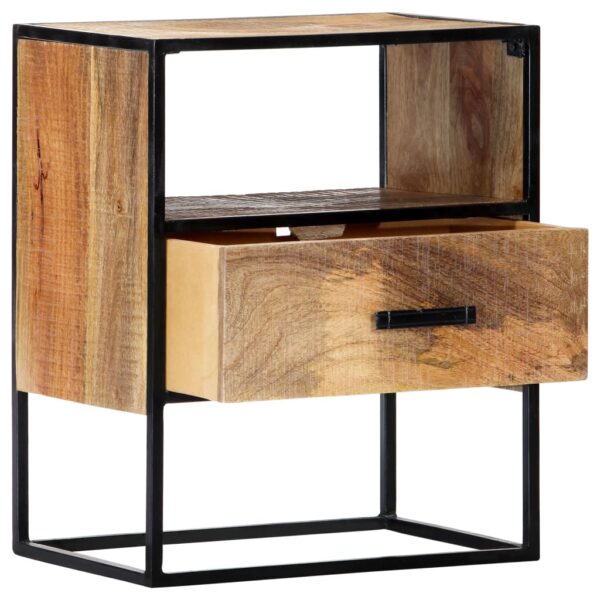 vidaXL Nightstand 15.7"x11.8"x19.6" Solid Mango Wood - Image 3