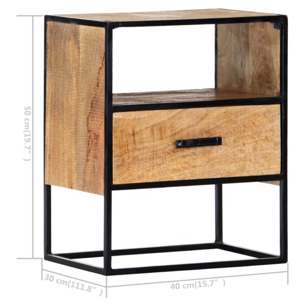 vidaXL Nightstand 15.7"x11.8"x19.6" Solid Mango Wood - Image 8