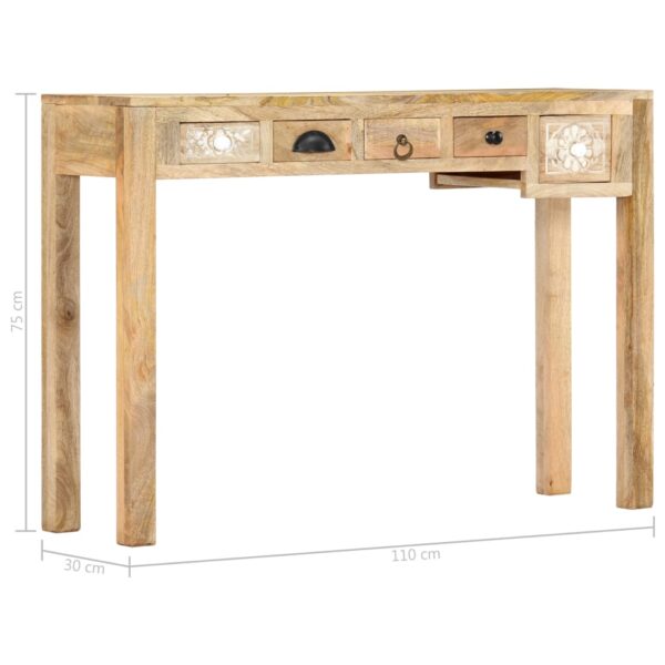 vidaXL Console Table 43.3"x11.8"x29.5" Solid Mango Wood - Image 8