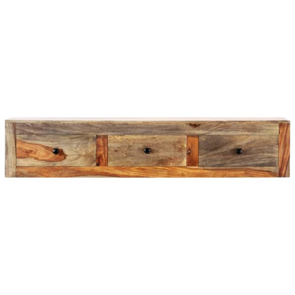 vidaXL Wall Console Table 39.3"x9.8"x7.8" Solid Sheesham Wood - Image 2