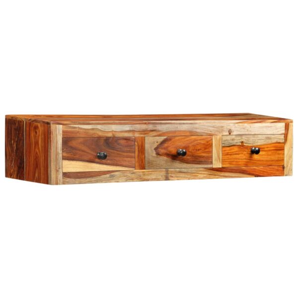 vidaXL Wall Console Table 39.3"x9.8"x7.8" Solid Sheesham Wood - Image 10