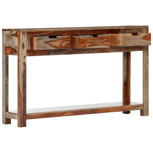 vidaXL Console Table with 3 Drawers 47.2"x11.8"x29.5" Solid Sheesham Wood - Image 2