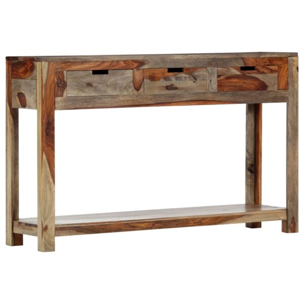 vidaXL Console Table with 3 Drawers 47.2"x11.8"x29.5" Solid Sheesham Wood - Image 11