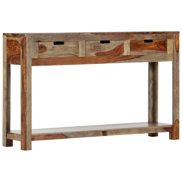 vidaXL Console Table with 3 Drawers 47.2"x11.8"x29.5" Solid Sheesham Wood - Image 12