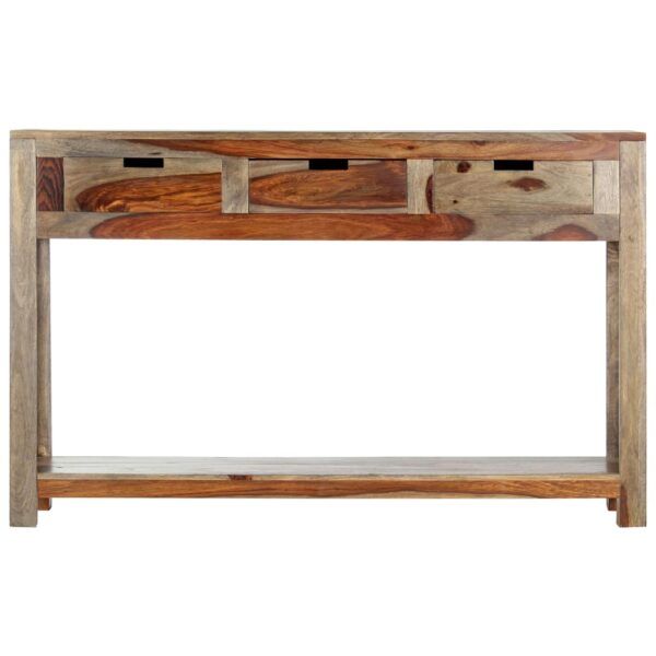 vidaXL Console Table with 3 Drawers 47.2"x11.8"x29.5" Solid Sheesham Wood - Image 3