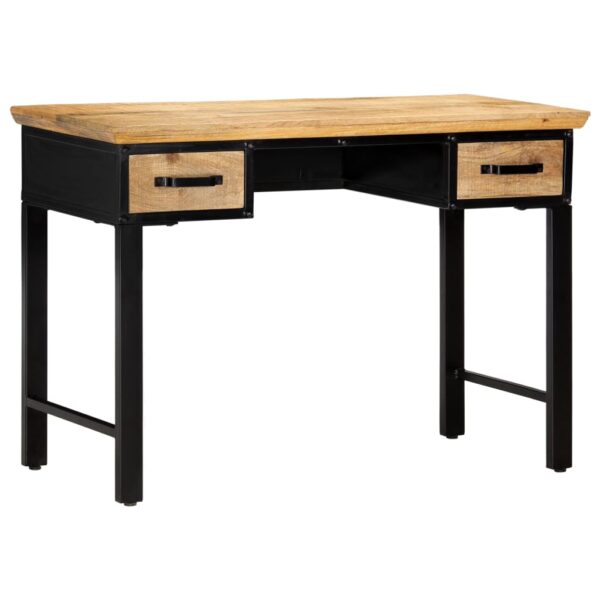 vidaXL Writing Table 43.3"x19.6"x29.9" Solid Mango Wood - Image 11