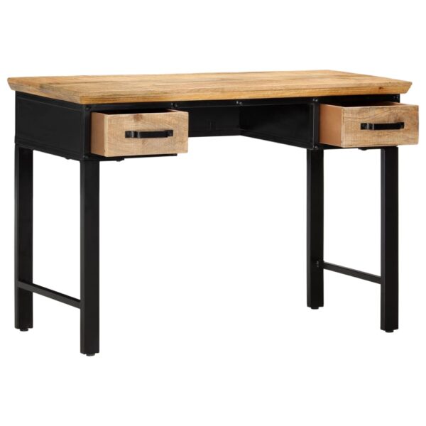 vidaXL Writing Table 43.3"x19.6"x29.9" Solid Mango Wood - Image 4