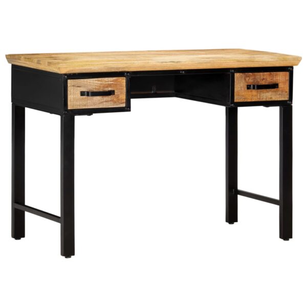 vidaXL Writing Table 43.3"x19.6"x29.9" Solid Mango Wood - Image 8