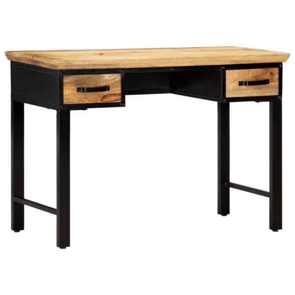 vidaXL Writing Table 43.3"x19.6"x29.9" Solid Mango Wood - Image 9