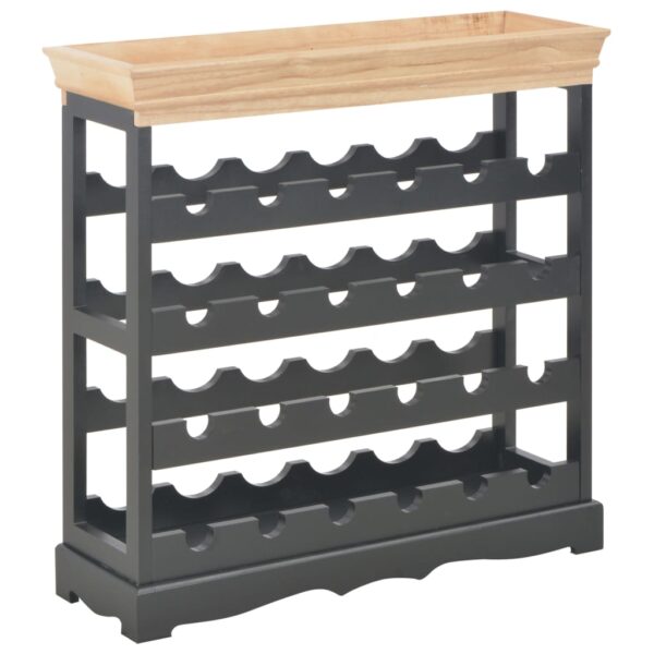 vidaXL Wine Cabinet Black 27.6"x8.9"x27.8" MDF