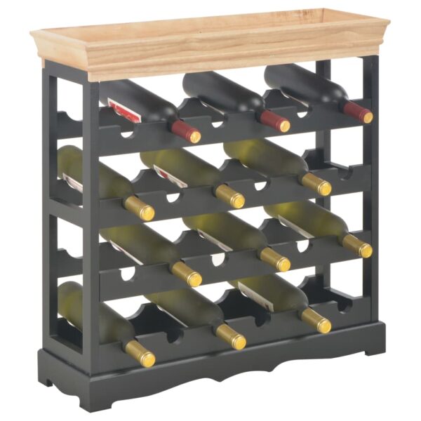 vidaXL Wine Cabinet Black 27.6"x8.9"x27.8" MDF - Image 7