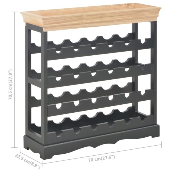 vidaXL Wine Cabinet Black 27.6"x8.9"x27.8" MDF - Image 8