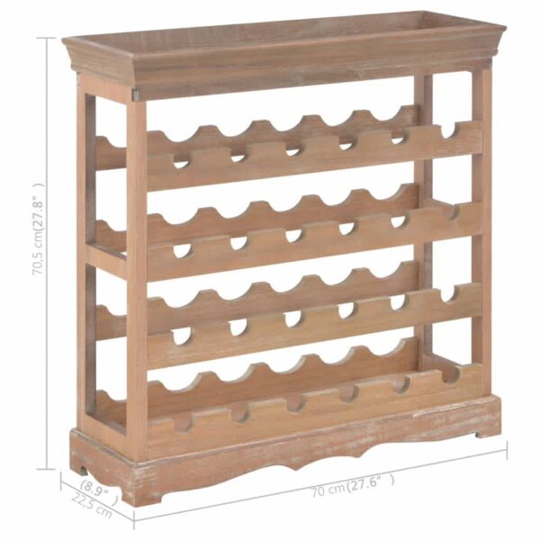 vidaXL Wine Cabinet Brown 27.6"x8.9"x27.8" MDF - Image 8