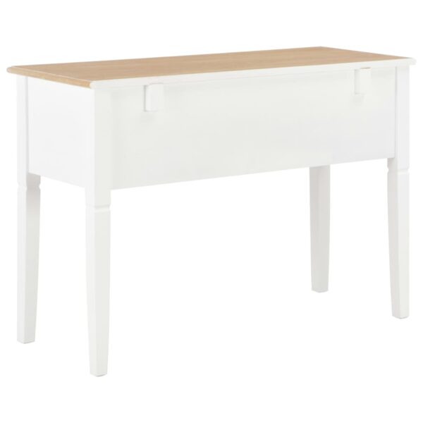 vidaXL Writing Desk White 43.1"x17.7"x30.5" Wood - Image 4