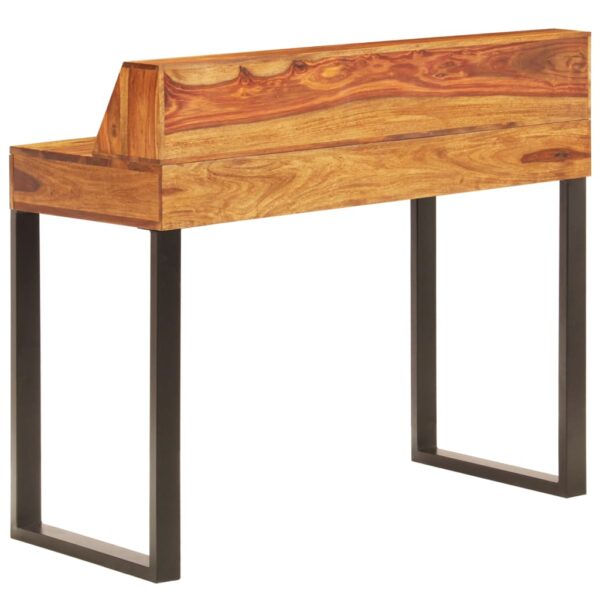 vidaXL Desk 43.3"x19.7"x37" Solid Sheesham Wood and Steel - Image 3