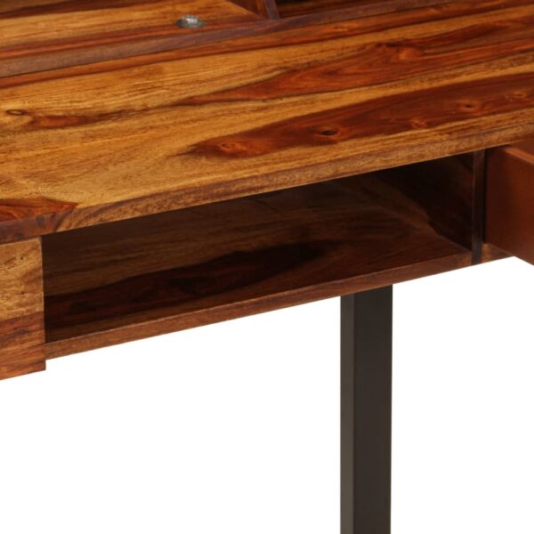 vidaXL Desk 43.3"x19.7"x37" Solid Sheesham Wood and Steel - Image 8