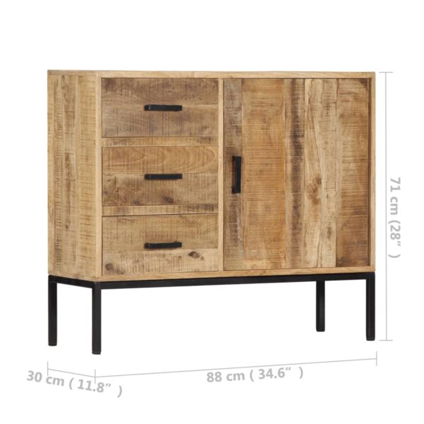 vidaXL Sideboard 34.6"x11.8"x28" Solid Mango Wood - Image 11