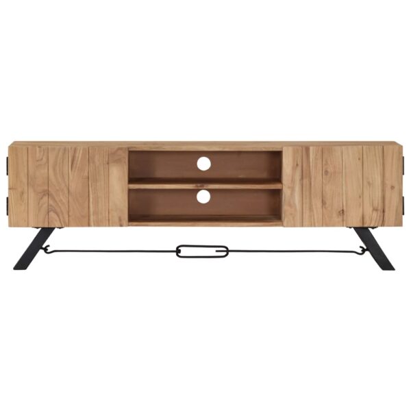 vidaXL TV Stand 55.1"x11.8"x17.7" Solid Wood Acacia - Image 2