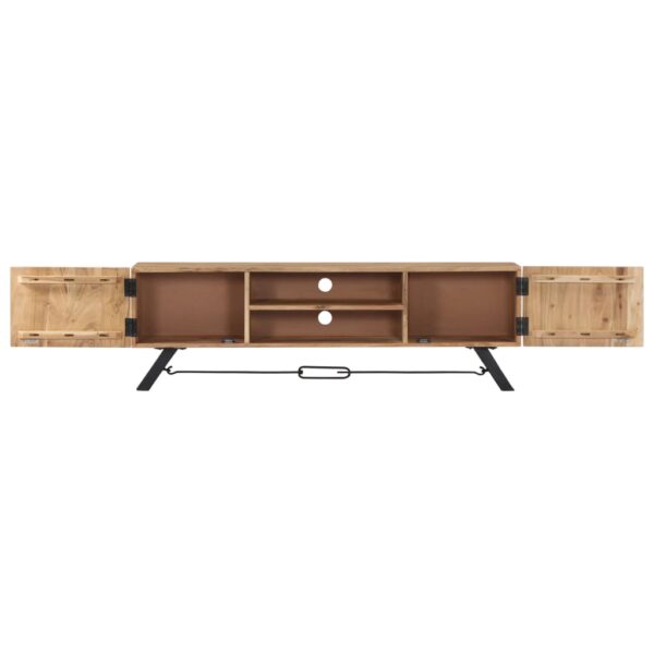 vidaXL TV Stand 55.1"x11.8"x17.7" Solid Wood Acacia - Image 4