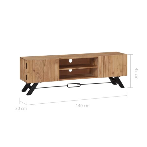 vidaXL TV Stand 55.1"x11.8"x17.7" Solid Wood Acacia - Image 8