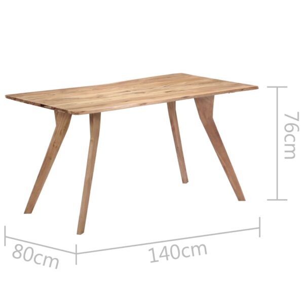 vidaXL Dining Table 55.1"x31.5"x29.9" Solid Acacia Wood - Image 7