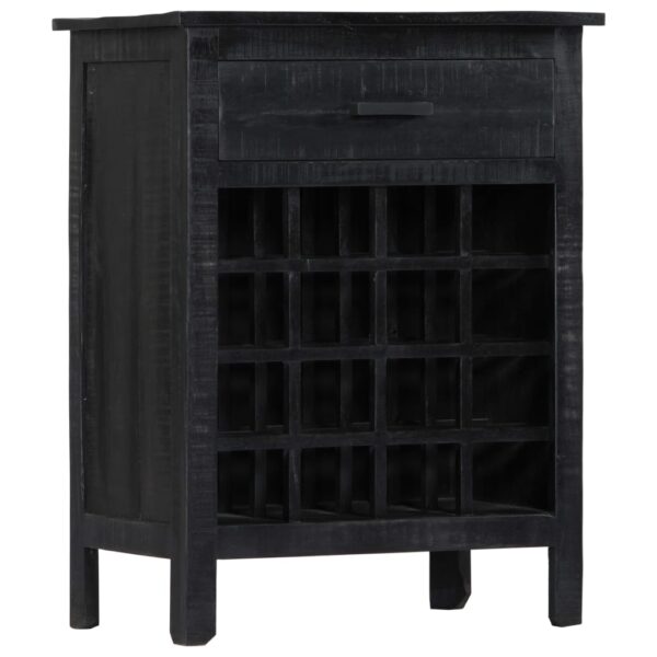 vidaXL Wine Rack Black 22"x13.8"x29.5" Solid Mango Wood