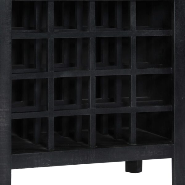 vidaXL Wine Rack Black 22"x13.8"x29.5" Solid Mango Wood - Image 6