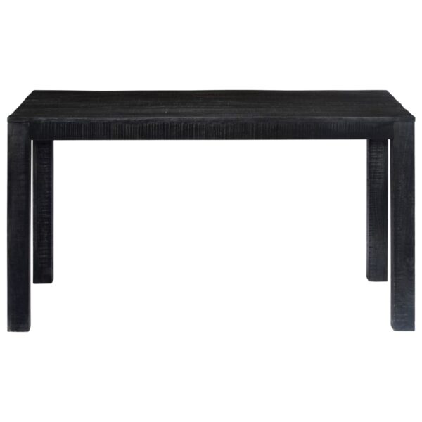 vidaXL Dining Table Black 55.1"x31.5"x29.9" Solid Mango Wood - Image 2