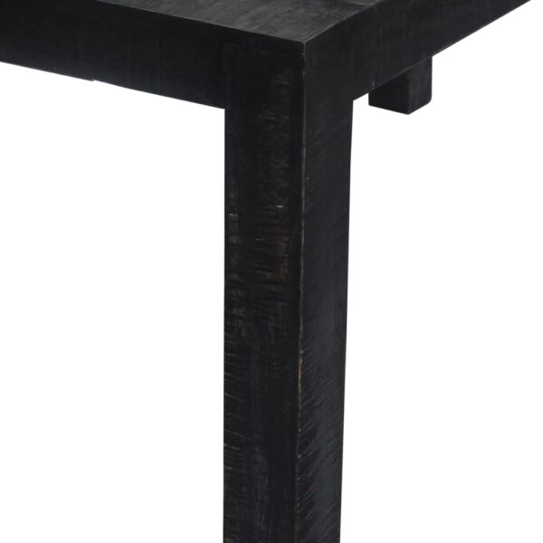 vidaXL Dining Table Black 55.1"x31.5"x29.9" Solid Mango Wood - Image 3