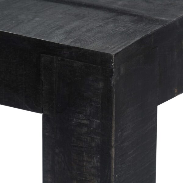 vidaXL Dining Table Black 55.1"x31.5"x29.9" Solid Mango Wood - Image 4