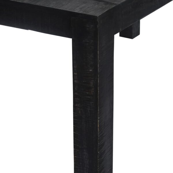 vidaXL Dining Table Black 46.5"x23.6"x29.9" Solid Mango Wood - Image 3