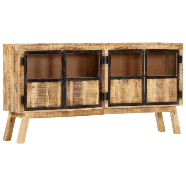 vidaXL Sideboard Brown and Black 63"x11.8"x31.5" Solid Rough Mango Wood