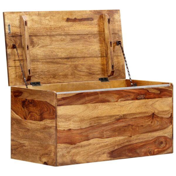 vidaXL Storage Chest 31.5"x15.7"x15.7" Solid Sheesham Wood - Image 8