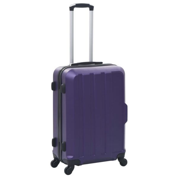 vidaXL Hardcase Trolley Set 3 pcs Purple ABS - Image 2