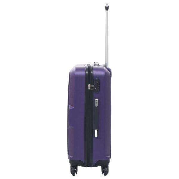 vidaXL Hardcase Trolley Set 3 pcs Purple ABS - Image 5