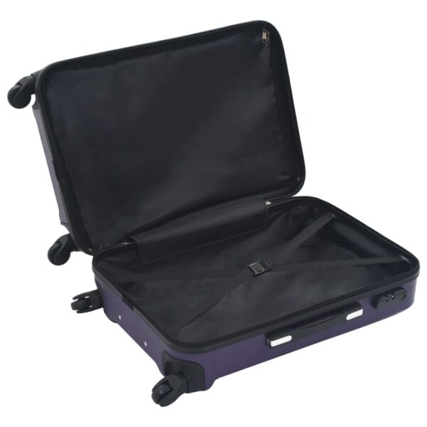 vidaXL Hardcase Trolley Set 3 pcs Purple ABS - Image 6