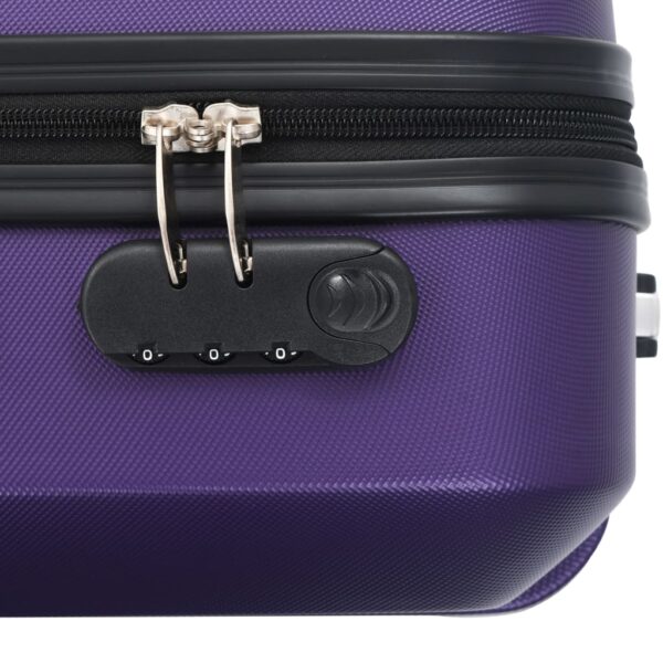 vidaXL Hardcase Trolley Set 3 pcs Purple ABS - Image 8