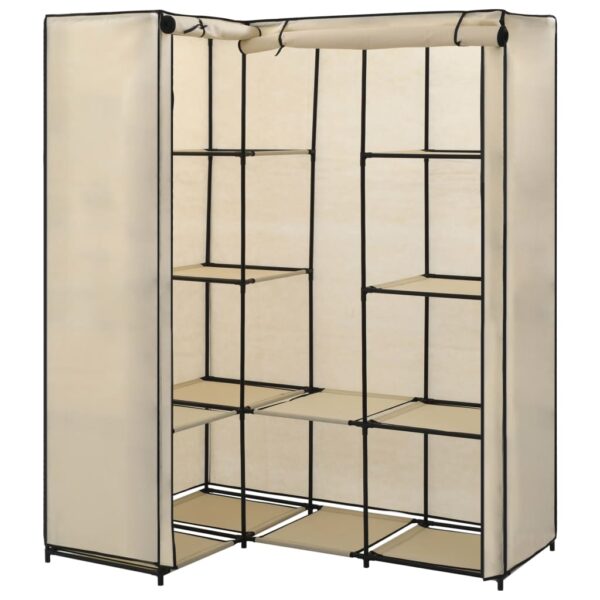 vidaXL Corner Wardrobe Cream 51.2"x34.3"x66.5" - Image 2