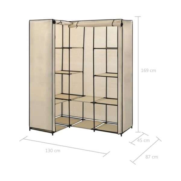 vidaXL Corner Wardrobe Cream 51.2"x34.3"x66.5" - Image 6