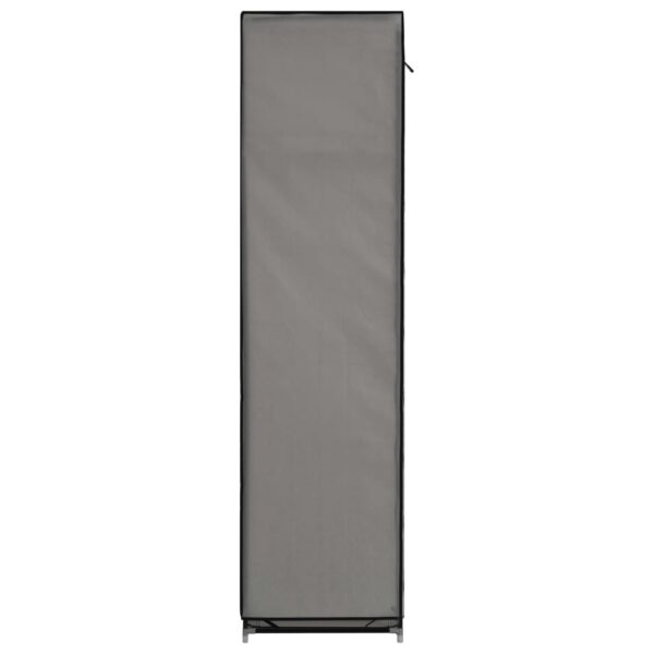 vidaXL Wardrobe with Compartments and Rods Gray 59.1"x17.7"x68.9" Fabric - Image 8