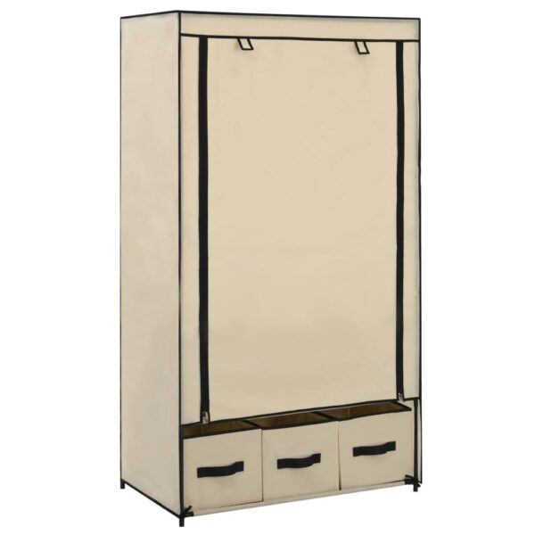 vidaXL Wardrobe Cream 34.3"x19.3"x62.6" Fabric