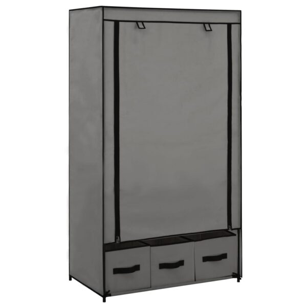 vidaXL Wardrobe Gray 34.3"x19.3"x62.6" Fabric