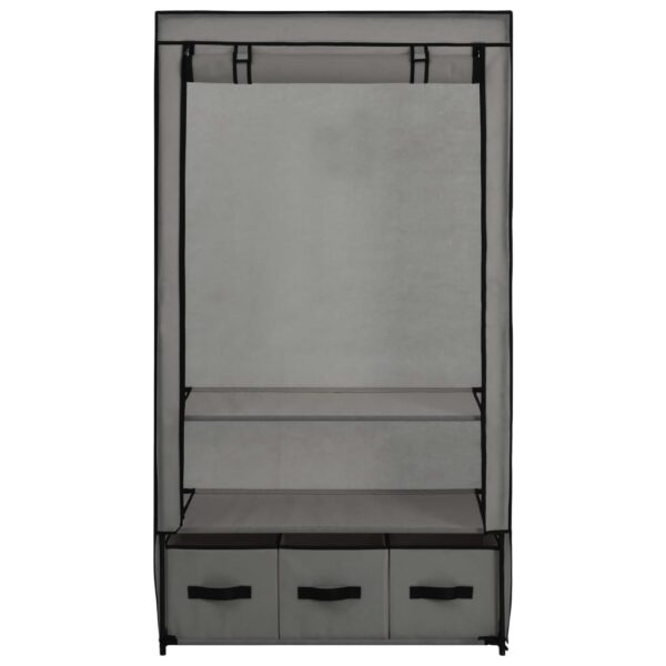 vidaXL Wardrobe Gray 34.3"x19.3"x62.6" Fabric - Image 4