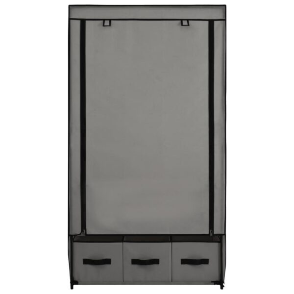 vidaXL Wardrobe Gray 34.3"x19.3"x62.6" Fabric - Image 5