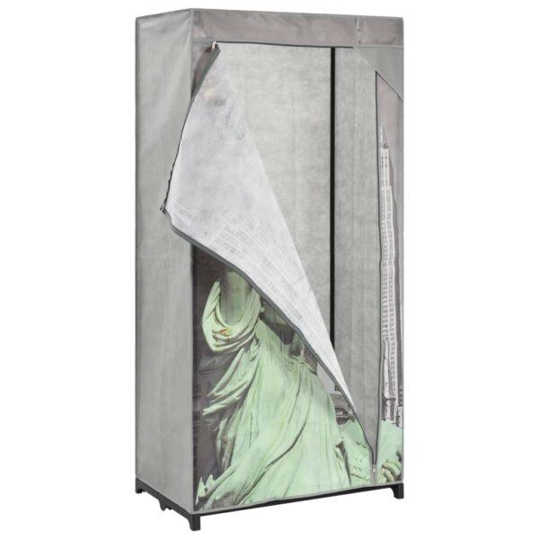 vidaXL Wardrobe New York 29.5"x17.7"x63" Fabric - Image 4