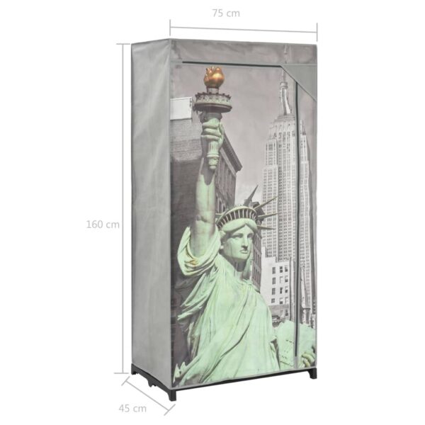 vidaXL Wardrobe New York 29.5"x17.7"x63" Fabric - Image 8