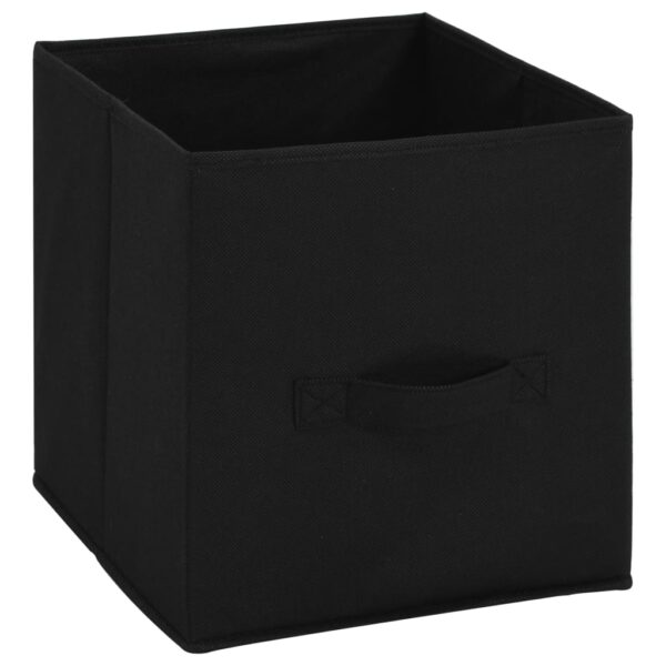 vidaXL Storage Cabinet with 4 Fabric Baskets Black 24.8"x11.8"x28" Steel - Image 6