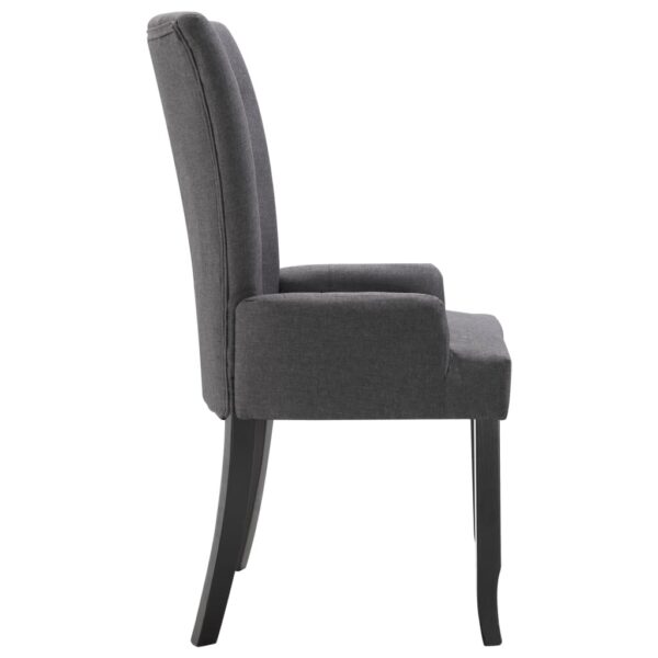 vidaXL Dining Chair with Armrests Dark Gray Fabric - Image 4