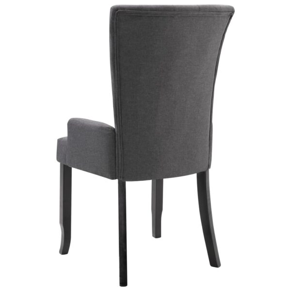 vidaXL Dining Chair with Armrests Dark Gray Fabric - Image 5